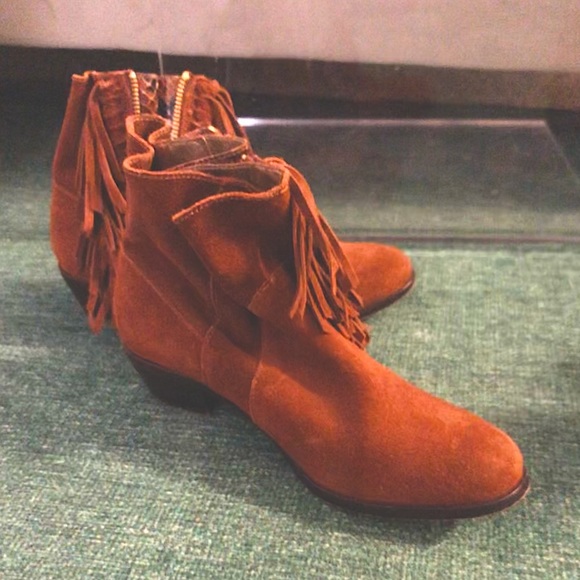 Cynthia Vincent Fringe Ankle Booties - Picture 2 of 4